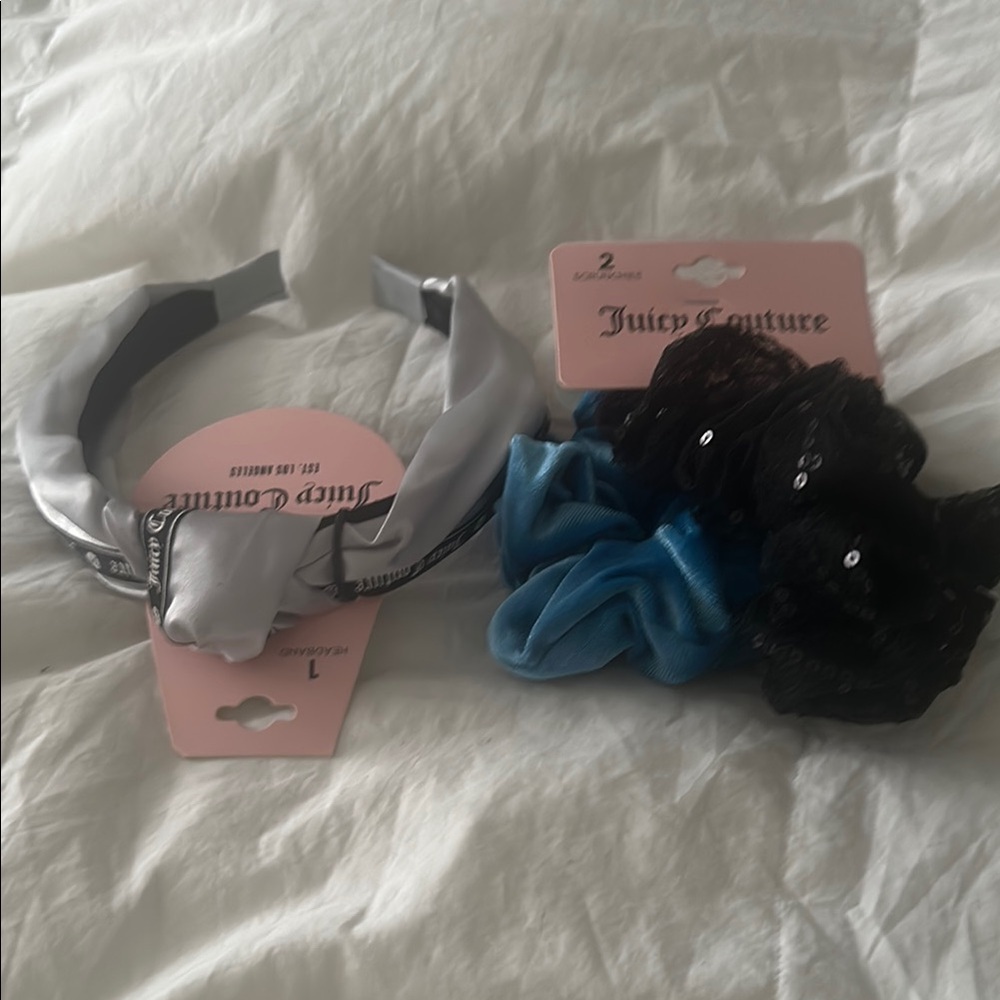Juicy Couture Silver and Black Hair Accessories Set